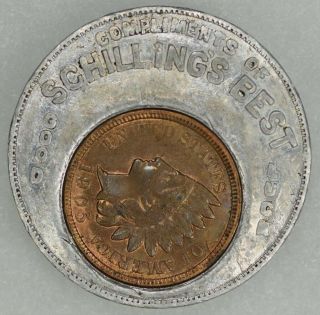 1905 Encased Indian Head Cent Penny Schillings Best Spices San Francisco Cali