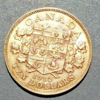 1912 Canada $10 Dollars Gold Coin
