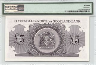 Scotland,  Clydesdale &.  N.  of Scot.  1953 P - 192a PMG Choice AU 5 Pounds S/N 183 2