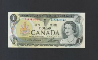 1973 Canada 1 Dollar Prefix Eak 2824622 Lithographed Back