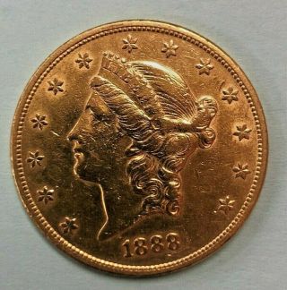 1888 Us Gold $20 Liberty Head Double Eagle