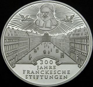 Germany 10 Mark 1998j Proof - Silver - The Francke Foundations - 1261 ¤