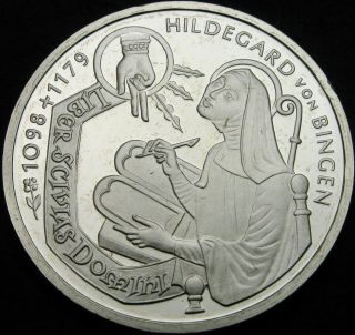 Germany 10 Mark 1998g Proof - Silver - Hildegard Von Bingen - 1274 ¤
