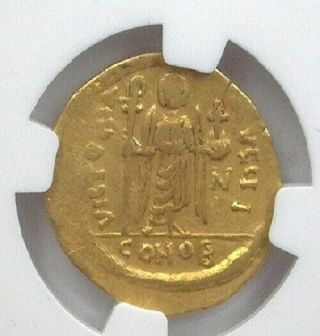 PHOCAS 602 - 610 AD BYZANTINE EMPIRE GOLD SOLIDUS NGC CHOICE VF 3