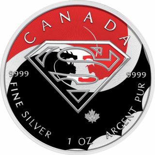 Canada 2016 5$ Superman Batman Fight 1 Oz Silver Bu Coin