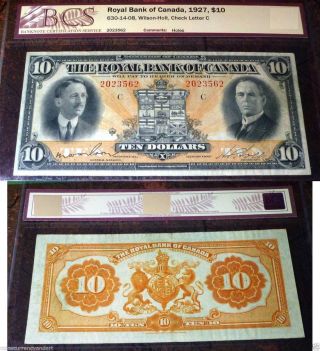 1927 Royal Bank Of Canada $10 Large Banknote