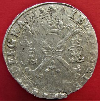 1612,  Spanish Netherlands,  Brabant,  Albert & Isabella.  Silver 1/4 Patagon Coin.