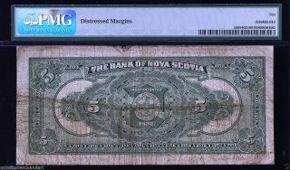 1929 Bank Of Nova Scotia $5 Graded As PMG 10 LARGE SIZE BANKNOTE 2