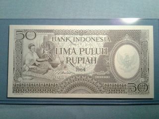 Indonesia Banknote 50 Rupiah 1964 Unc @