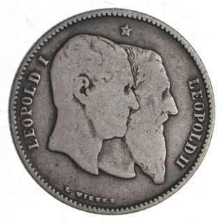 1880 Belgium 1 Franc - 7.  5 Grams - World Silver Coin 699