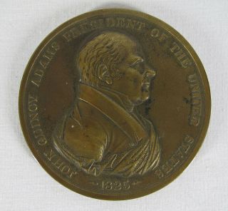1825 Dated John Quincy Adams Presidential Indian Peace Medal Bronze Yqz