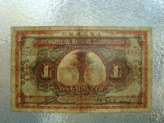 China 1919 International Banking Corporation one Yuan VF 3