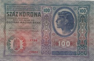 100 Kronen Very Fine Banknote From Austro - Hungary 1912 Pick - 12