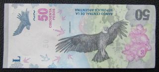 Argentina Banknote 50 Pesos,  Unc 2018 Condor (replacement)