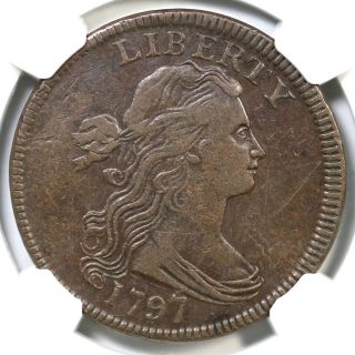 1797 S - 140 Ngc Vf 30 Rev Of 97,  Stems Draped Bust Large Cent Coin 1c