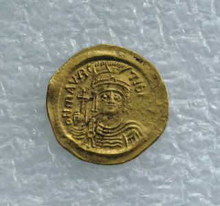 Gold Solidus Coin Maurice Tiberius Byzantine Constantinople Xf,  582 - 602 Ad