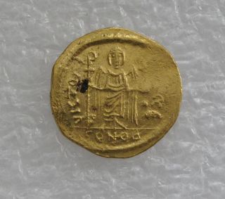 Gold Solidus Coin Maurice Tiberius Byzantine Constantinople XF,  582 - 602 AD 2