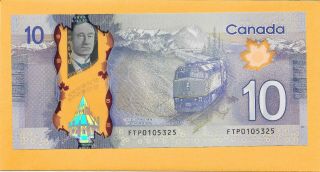 2013 CANADIAN 10 DOLLAR BILL FTP0105325 CRISP (UNC) 2