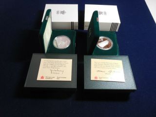 Canada,  2 $20 Proof Silver Coins,  Bobsled,  Biathlon (cn17)