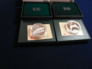 Canada,  2 1988,  $20 Proof Silver Coins,  Ski Jumping,  Style Skiing (cn17) 2