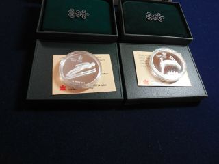Canada,  2 1988,  $20 Proof Silver Coins,  Ski Jumping,  Style Skiing (cn17) 3