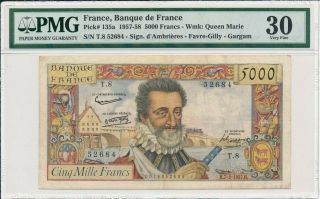 Banque De France France 5000 Francs 1957 Pmg 30