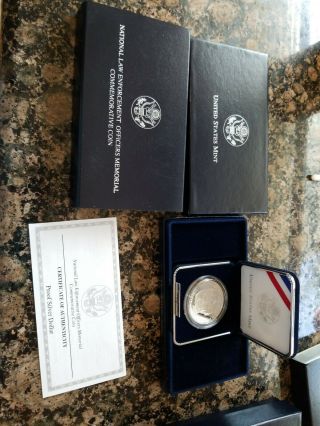 1997 National Law Enforcement Officers Memorial Proof Silver Dollar Coin No Res
