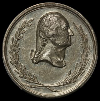 C.  1865 George Washington Star White Metal Medal Baker - 97b - Pcgs Au 55