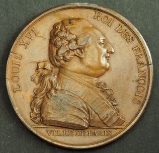 1789,  Royal France,  Louis Xvi.  " Arrival Of The Royal Family In Paris " Medal.  Xf -