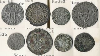 ,  FASCINATING,  8 FRENCH MEDIEVAL HAMMERED COINS WITH ATTRIBUTIONS 2