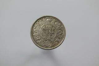 India 1/2 Rupee 1919 Silver Details B20 K2256