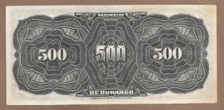 MEXICO: 500 Pesos Banknote,  (AU/UNC),  P - S278a,  1914, 2