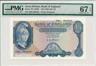 Bank Of England Great Britain 5 Pounds Nd (1961 - 63) Pmg 67epq