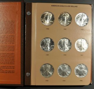 1986 - 2019 American Silver Eagle 34 - Coin Uncirculated Set In Dansco Album
