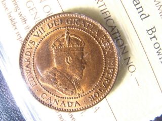 1 Cent 1902 Canada Iccs Ms - 63 R&b One Penny Copper Coin King Edward Vii C ¢