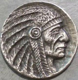 Hobo Buffalo Nickel Hand Carved Coin Of Native American Indian Chief
