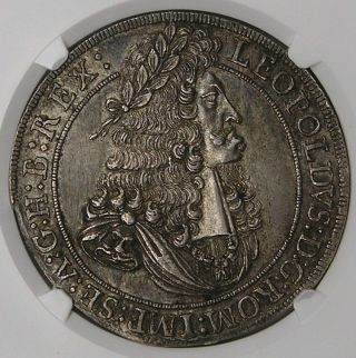 Austria Hall 1694 Leopold Hogmouth Silver Thaler Ngc Ms61