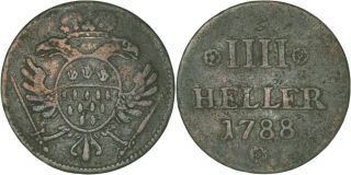 Germany Cologne: 4 Heller Copper 1788 F
