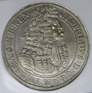 Austria Hall 1698 Leopold Hogmouth Silver Thaler Ngc Ms62