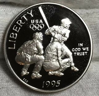 1995 - S Us Atlanta Olympics - Baseball Commemorative Proof Half Dollar See Others