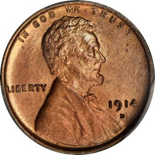 CAC 1914 D LINCOLN WHEAT CENT PENNY PCGS CERTIFIED MS 65 STATE RB (022) 2