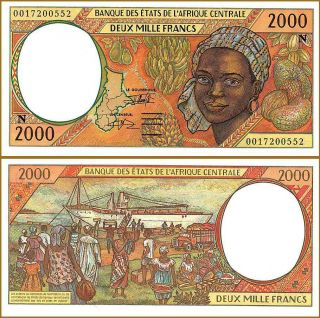Central African States,  Equatorial Guinea 2000 Francs 2000,  Unc,  P - 503ng