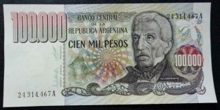 Argentina Banknote 100000 Pesos,  Pick 308a Unc 1980 (series A)