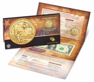 2019 - P Native American Enhanced $1 Coin & Currency Set