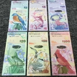 6 Note Set Bermuda Monetary Authority,  $2 - $5 - $10 - $20 - $50 - $100,  Color