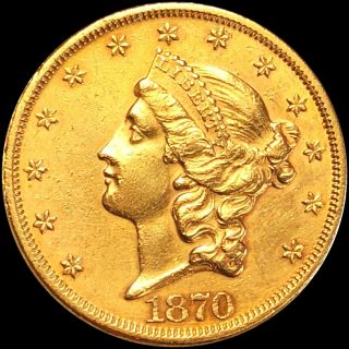 1870 Liberty $20 Double Eagle Gold LOOKS UNC Authentic Lustery ms bu CARSON CITY 2