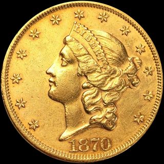 1870 Liberty $20 Double Eagle Gold LOOKS UNC Authentic Lustery ms bu CARSON CITY 3