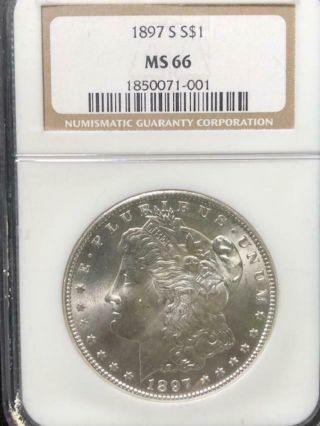 1897 S $1 Morgan Silver Dollar Ngc Ms 66