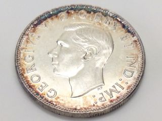 1945 Wide Date WD Blunt 5 BL5 Canada Fifty 50 Cents Silver Half Dollar Coin F501 6
