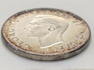 1945 Wide Date WD Blunt 5 BL5 Canada Fifty 50 Cents Silver Half Dollar Coin F501 8